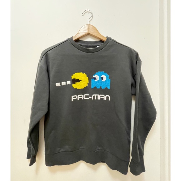 Zara crew neck black pac-man sweater size 10 - Picture 2 of 6